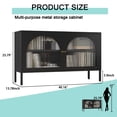 thumbnail image 3 of Metal Storage Cabinet with Doors and Shelves,2 Door TV Stand,Accent Cabinet，Metal Locker, 3 of 6