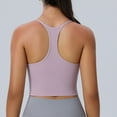 thumbnail image 4 of COMVALUE Racerback Crop Tank Tops for Women - Padded Y-Back Longline Sports Bras Scoop Neck Workout Yoga (Pink, XL), 4 of 9