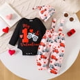 thumbnail image 7 of Tiijoy Baby Girls Valentine's Day Outfits Long Sleeve Romper Overalls with Hat, Sizes 9-12M, 7 of 7