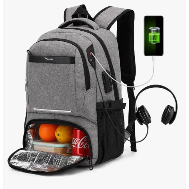 Mochila De Almuerzo Antirrobo Impermeable A Portátil 15,6i Diseño De La Tela Oxford Modelo Gris