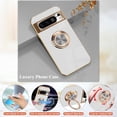 thumbnail image 5 of for Google Pixel 8 Pro Case with Ring Holder Magnetic Aesthetic Google Pixel 8 Pro Phone Case Silicone Soft TPU Thin White Cover 360° Rotatable Metal Kickstand (White), 5 of 14