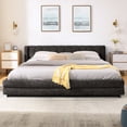 thumbnail image 5 of King Upholstered Bed Frame with Storage Drawers, Modern Platform Bed with Soft Chenille Headboard, Dark Gray Fabric Bed with Under Bed Storage, No Box Spring Needed, 5 of 8