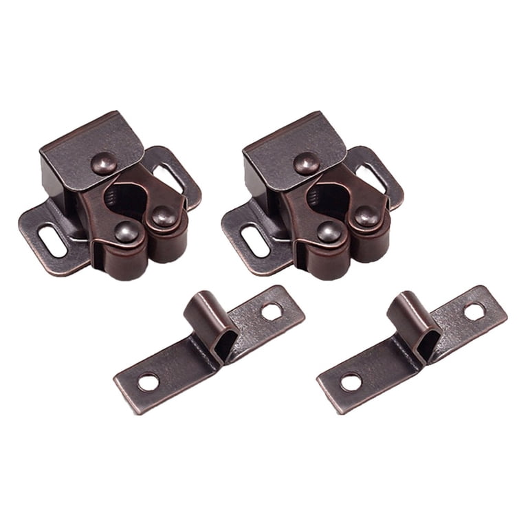 Greabuy 10-Pack Double Roller Catch Cabinet Latches – Iron, Vintage Finish, For Cupboards & Furniture Doors