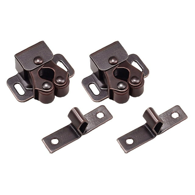 Serrure de Porte d'Armoire à Double Rouleau Attrape-Porte Caravane Bateau Rouge Bronze