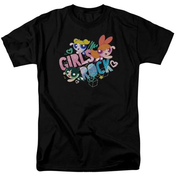 RARE Powerpuff Girls "Girls Rock" Mens Unisex T-shirt -Available in Sm to 5x