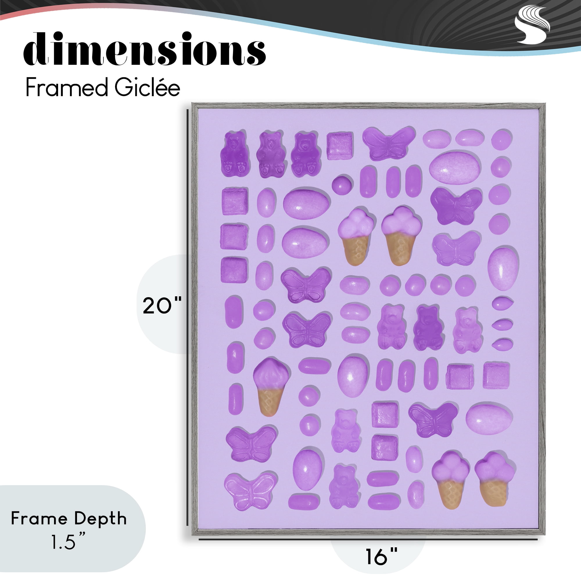 Stupell Industries Lilac Purple Toned Candies Gray Framed Giclee Art, design by LISH Creative