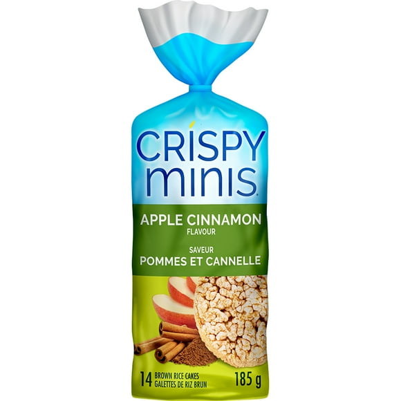 Quaker Crispy Minis Apple Cinnamon Flavour Large Brown Rice Cakes, 196 g.