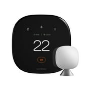 ecobee SmartThermostat - Premium - ecobee SmartSensor included - thermostat - wireless - 802.11a/b/g/n/ac, Bluetooth 5.0 - 915 MHz - black front