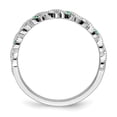 thumbnail image 2 of Auriga Fine Jewelry 14K White Gold Emerald and Diamond Twist Band for Women Size 7, 2 of 6