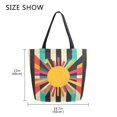 thumbnail image 5 of FORMRS Womens Canvas Tote Bag with Zipper Inner Pocket Shoulder Handbag, Geometric Sun, 5 of 7