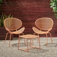 thumbnail image 3 of Hamdan Outdoor Modern 2 Seater Iron Chat Set, Matte Orange, 3 of 10