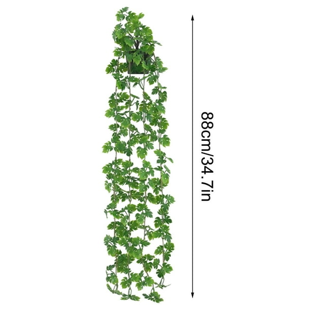 Enredaderas de hojas falsas verdes para colgar en la pared, techo, decoración interior sinuosa