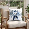 thumbnail image 4 of 16x16 Pillow Covers Set of 2, Blue Spring Floral Square Throw Pillow Covers for Couch/Sofa/Living Room, Watercolor Summer Flowers Decorative Soft Pillowcases for Couch Throw Pillows, 4 of 9