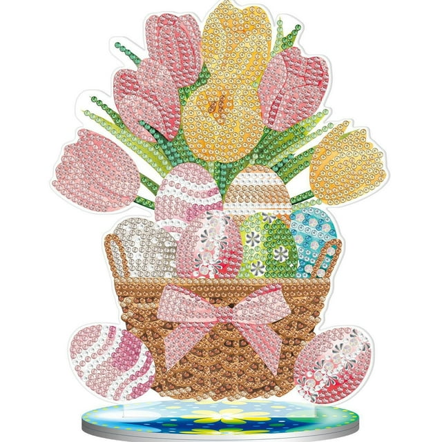 Diy Diamond Painting Ornament Kit With Colorful Resin Gems Tools And Frame Desktop Craft Art Set For Home Decoration And Gift Making