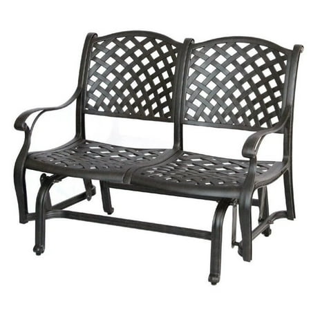 Nassau Patio - Darlee Nassau Patio Glider Bench with Cushion in Antique Bronze