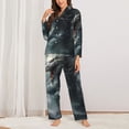thumbnail image 2 of Fotbe Cloud White Dragon Pattern Long Sleeve Pajama Set for Women,Sleepwear Set,2-piece Loungewear Set,Soft PJs Comfy Nightwear with Pockets -Small, 2 of 7