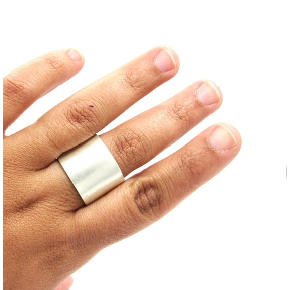 SS DESIGNS Matte Sterling Silver Pulley Ring • 18 mm Band Ring • Personalized Ring • Mens Ring • Womens Ring • Wedding Band • Pulley Ring