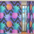thumbnail image 2 of Coolnut Colorful Pineapples Sheer Gauze Door Curtain Window Curtain Drapes for Living Room Kids Bedroom Window Treatment Decor W55 x L78 In 2 Panels, 2 of 4