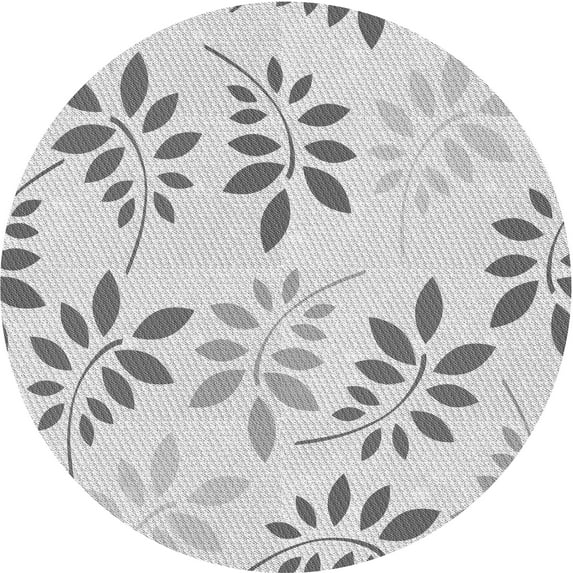 Ahgly Company Indoor Round Patterned Platinum Gray Area Rugs, 5' Round