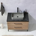 thumbnail image 5 of Trento 36" Black Sintered Stone Top Concrete Sink North American Oak Bath Vanity, 5 of 13