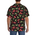 thumbnail image 5 of Xecao offers the Sweet Red Cherry for Men's Casual Short-sleeved Shirt, a button-up collared shirt with a pocket, perfect for beach vacations and yacht travel in the Medium size., 5 of 7