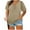 Khaki, variant on CHGBMOK Trendy Queen Womens Summer Tops Short Sleeve T Shirts for Women V-Neck Solid Color Oversized Blouses