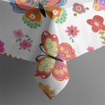 thumbnail image 5 of White Colorful Butterfly Flower Pattern Square Tablecloth,Waterproof Square Table Cover,Wipeable Spillproof Washable Table Cover for Home Kitchen Party Decor 52"x52"(132x132cm), 5 of 6