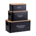 thumbnail image 1 of Caja de almacenamiento de cebolla y patatas, juego de botes de almacenamiento para cocina, a prueba de polvo, contenedor de alimentos frescos para negro, 1 of 9