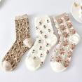 thumbnail image 4 of YooGuoGuo 5 Pack Cute Floral Patterned Ruffle Cotton Ankle Socks Cottagecore Breathable Crew Socks Fairy Grunge Preppy Socks, 4 of 7