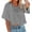 Gray, variant on Dellytop Women Half Sleeve Drop Shoulder V Neck Basic Crop Tops