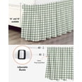 thumbnail image 3 of Sage Green Buffalo Plaid Bed Skirt Cal King Size, Farmhouse Green White Checkered Wrap Around Bed Skirting with Adjustable Elastic Strap, Dust Ruffled Pleated Bedskirts 18 Inch Drop for Bedroom Beds, 3 of 9