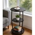 thumbnail image 3 of Manxile Small Round Side Table, 3-Tier Waist Circular End Table with Storage Shelf, Compact Tea Sofa Side Table Small Spaces, Round Corner Coffee Table for Living Room Bedroom,Black Brown, 3 of 6