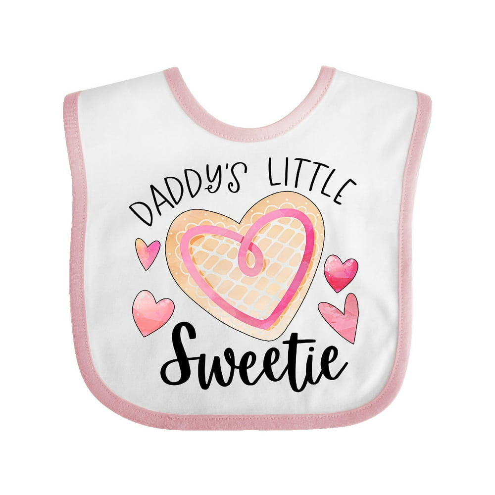 Inktastic Daddy's Little Sweetie with Pink Heart Cookie Infant Bib ...