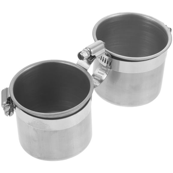 Dytern Parrot Feeder Parrot Feeding Cup Dish: Stainless Steel Bird Cage Water Feeder Bowl with Clamp Holder for Macaw African Gray Parakeet Cockatie Conure,2.95"X2.76"X2.76"