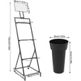 thumbnail image 5 of Flower Display Stand with 6 Buckets, Plastic Flower Vases 3 Layers  Cart with Wheels And Advertising Board Suitable for Homes Florists Courtyard Garden Banquet Wedding (Black), 5 of 9