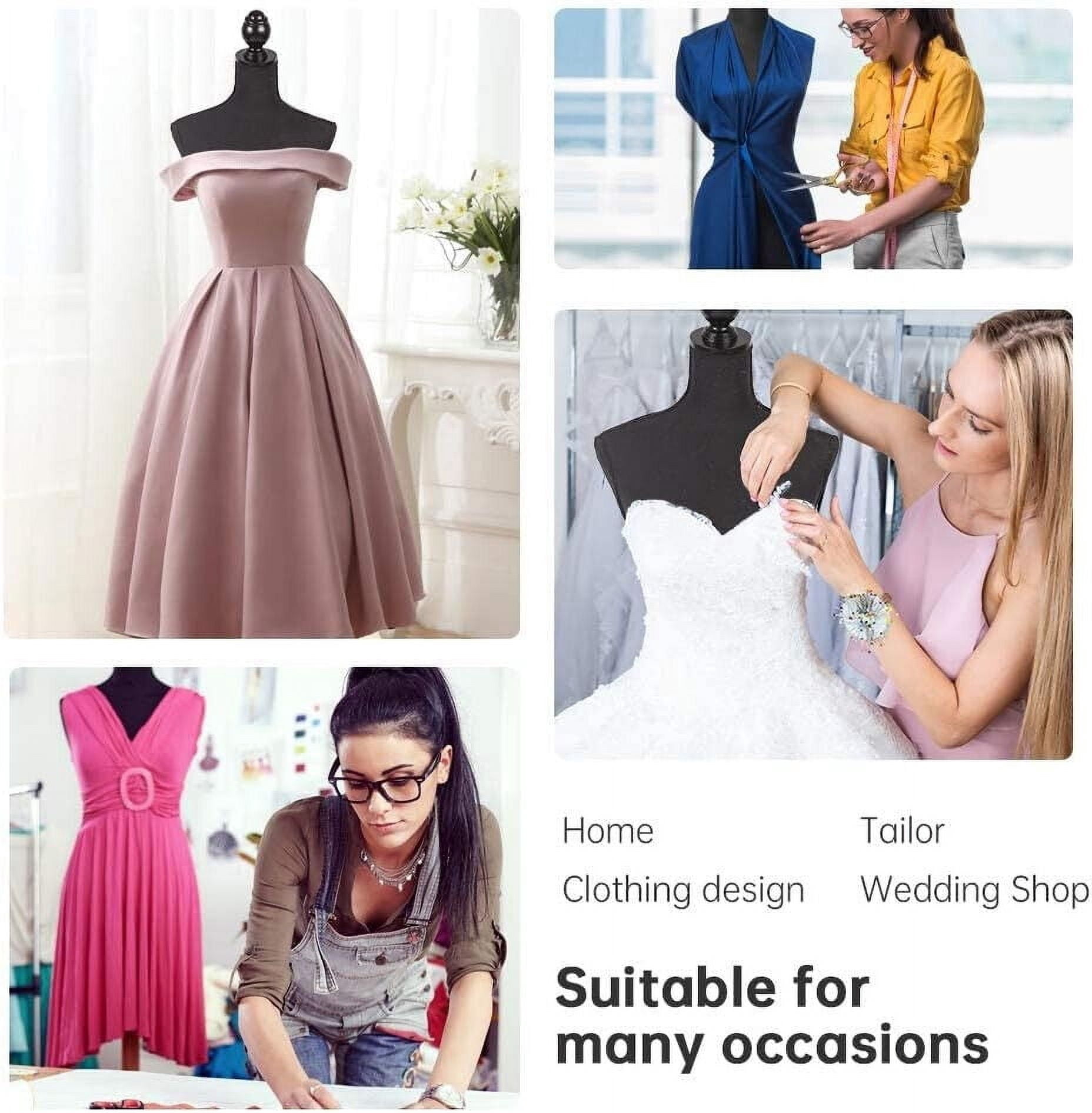 Female Mannequin Torso Dress Form Manikin Body with Wooden Tripod Base Stand
