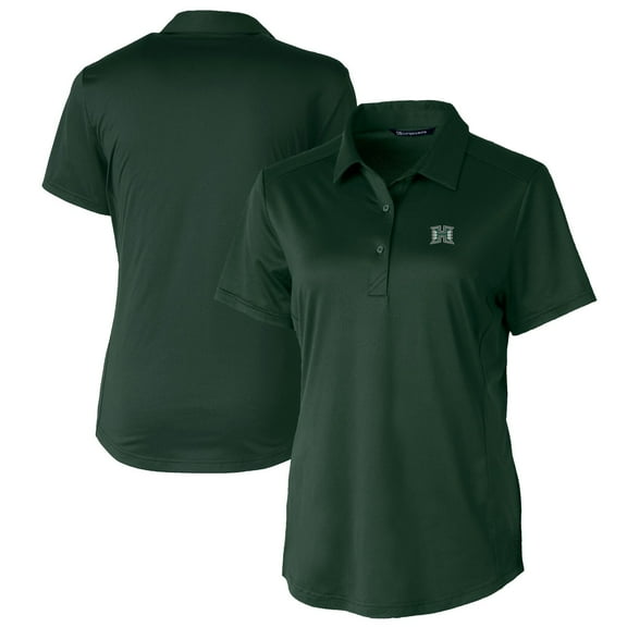 Women's Cutter & Buck Hunter Green Hawaii Warriors Prospect Textured Stretch Polo