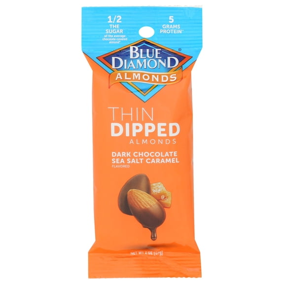 (Pack Of 10) Blue Diamond Almonds Dark Chocolate Sea Salt Caramel 2 Oz