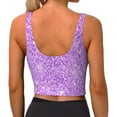 thumbnail image 4 of Uemuo Lilac Glittering Pattern Women's Sports Bra - High Impact Support, Breathable, and Comfortable Athletic Bra for Running, Yoga, and Workouts, 4 of 9