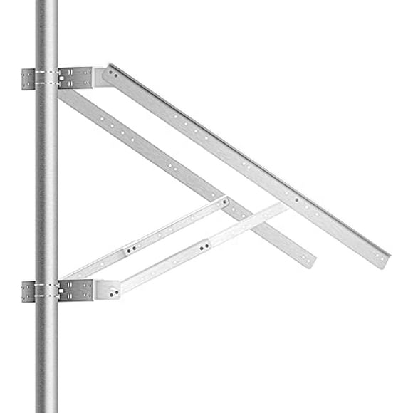 Newpowa Universal Double Arm Pole Mounting Bracket Designed for up to 2pcs 100-200w Solar Panels(Max 400W) at an tilt Angle from 0°-90°