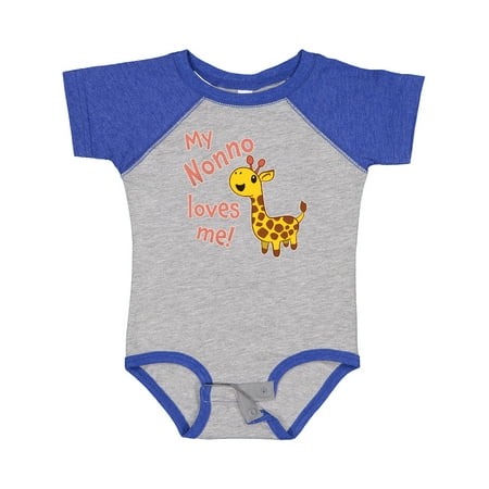 

Inktastic My Nonno Loves Me- Cute Giraffe Boys or Girls Baby Bodysuit