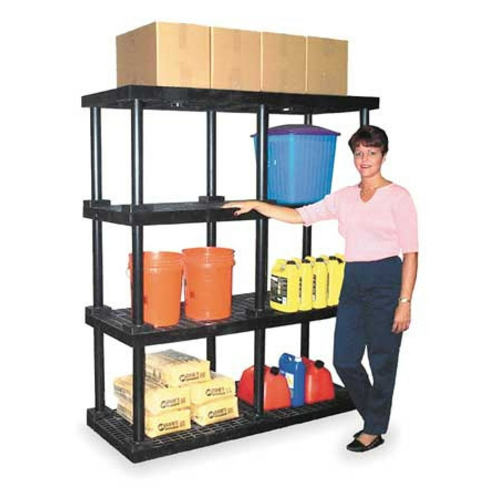 STRUCTURAL PLASTICS S6624X4 Freestanding Plastic Shelving Unit, Open