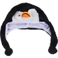 thumbnail image 4 of Adorable gorro de animalito de peluche, estilo esquí de invierno, con orejeras de dibujos animados y capucha de pingüino. Ideal para carnaval, cosplay y actuaciones en el escenario., 4 of 7