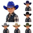 thumbnail image 3 of Liyamei Kids Cowboy Hat Western Cap, Wide Brim Sun Hat for Boys Girls, Oktoberfest Outfit Green Size One Size, 3 of 6