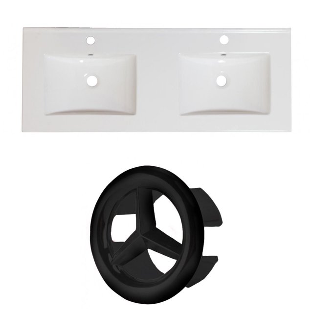 American Imaginations 16.5-in. W 3H4-in. Ceramic Top Set In White Color - Overflow Drain Incl. AI-24355