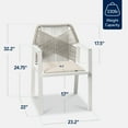 thumbnail image 2 of Best Choice Products Set of 2 Indoor/Outdoor Aluminum Woven Rope Dining Chairs w/ Armrests - White/Alpine, 2 of 7