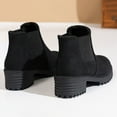 thumbnail image 4 of Chelsea Ankle Boots for Women Platform Lug Sole Chunky Heel Round Toe Slip on Stretch Fall Short Booties, 4 of 7