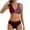 Wine, variant on Otvok Womens Bikini Sets High Waisted Sporty Two Piece Swimsuits Color Block Cheeky High Cut Bathing Suits