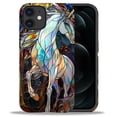 thumbnail image 2 of Punmada Compatible with iPhone 11 Matte Case For Girl Boy Full Body Protective Hard Shell Esthetics Pattern Colorful Stained Glass White Unicorn, 2 of 7