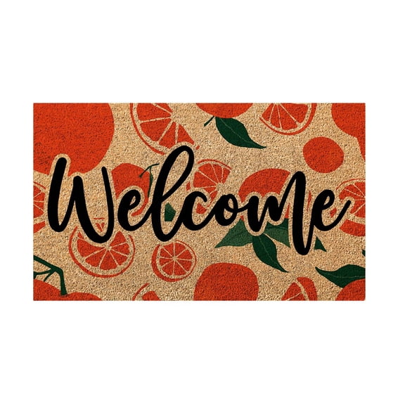 Yeetfub Outdoor Welcome mat - Front Door Mat Outdoor Entrance in Natural Coir Fun Theme Carpet Non Slip Entry Door Entry Mat Absorbent Bathroom Kitchen Porch Floor Mat 16x24IN